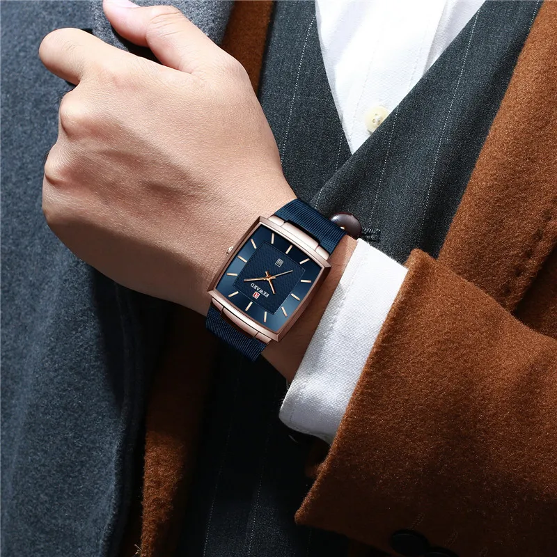 Новинка модные квадратные мужские наручные часы ультра-тонкие светящиеся мужские наручные часы с датой лучший бренд класса люкс водонепроницаемые мужские часы подарок для мужчин