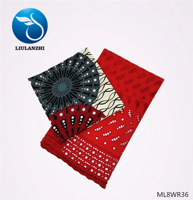 LIULANZHI Африканские Восковые кружевные ткани дизайн настоящий Анкара воск и удар нигерийские кружева вуаль ткань для платья ML8WR30-ML8WR44
