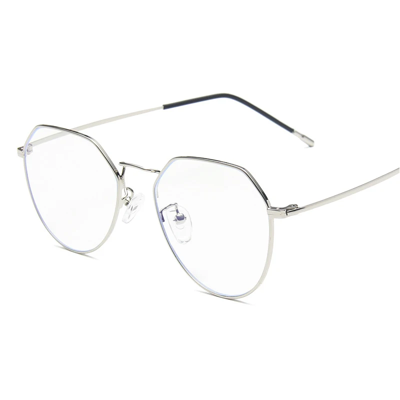 

Polygon Anti Blue Light Glasses Frames for Women Mens Eyewear Irregular Metal Computer Glasses Frame Men Myopia Eyeglasses Frame