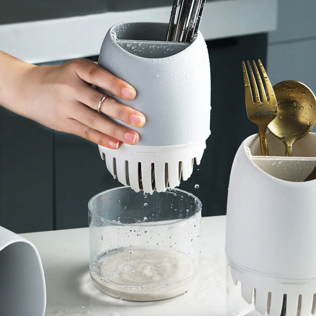 Kitchen Cage Cutlery Multi-grid Storage Box Chopsticks Tube Diatom mud Water absorption Drainage ABS Tableware BoxsF1216 | Дом и сад