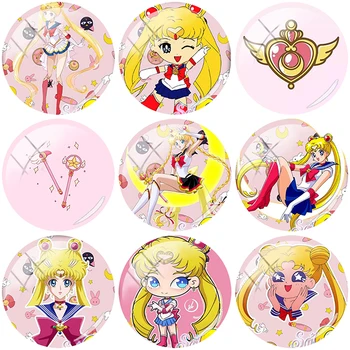 

JWEIJIAO 2019 NEW Lovely cartoon Sailor Moon 12/15//16/18//20//25 mm Glass Cabochon Dome Flat Back DIY Jewelry Making SM42