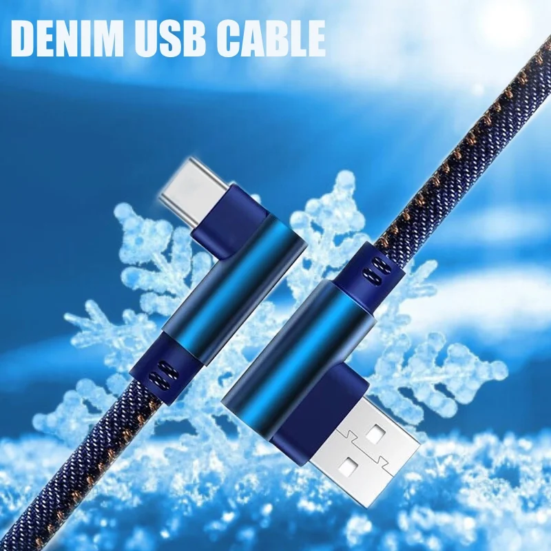 0 25 м 1 2 джинсовый Micro USB кабель 90 градусов локоть разъем шнур для samsung мобильного