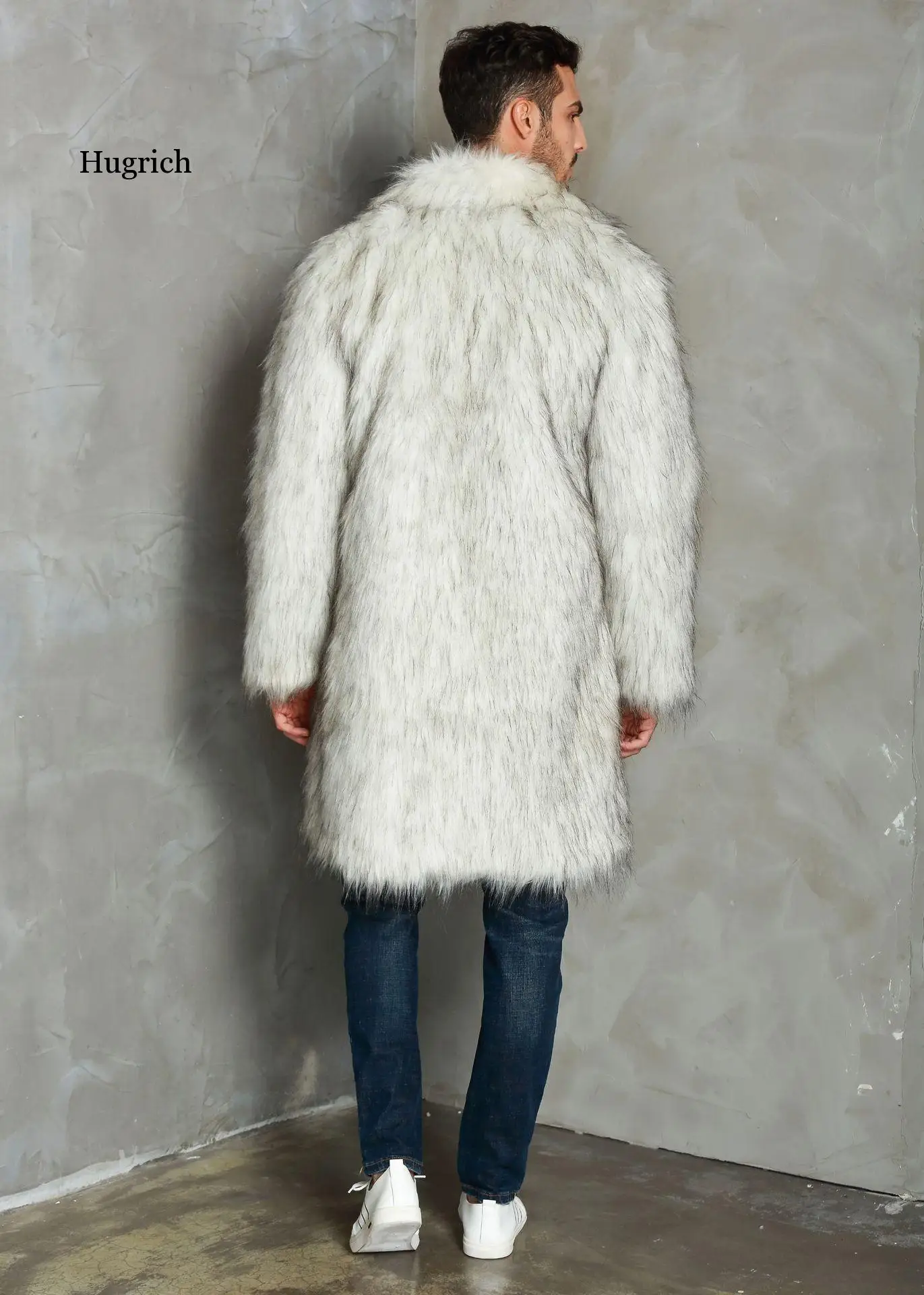 Winter Men Faux Fur Coat 2020 Fox Fur Jacket Fashion Mens Warm Solid Color Thick Outwear Overcoat