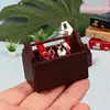 Mini Wooden Toolbox With Repair Tools Miniature Furniture Model Toys for Boy Play Tools Game & 1/12 Dollhouse Decora Accessories 2