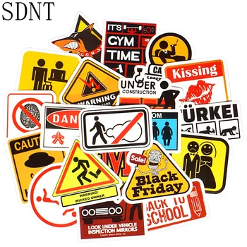 

20 PCS Warning Stickers Banning Slogan Danger Signs Creative Waterproof Stickers to DIY Laptop Fridge Bike Car Decal Stickers