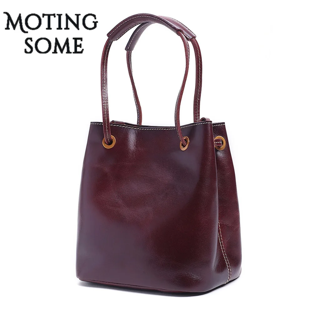 

Genuine Leather Women Shoulder Bag Casual CrossBody Bucket Ladies Calfskin Natural Leather Handbag Women Bags Designer 2020 New