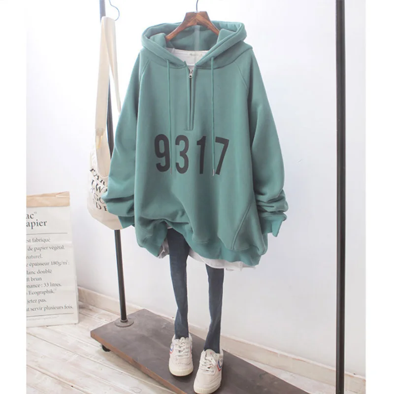 

Hoodie Sweatshirt Women's Spring And Autumn Thin 2020 New Korean Style Trendy Lazy Loose Large Size Boyfriend Zipper Jacket