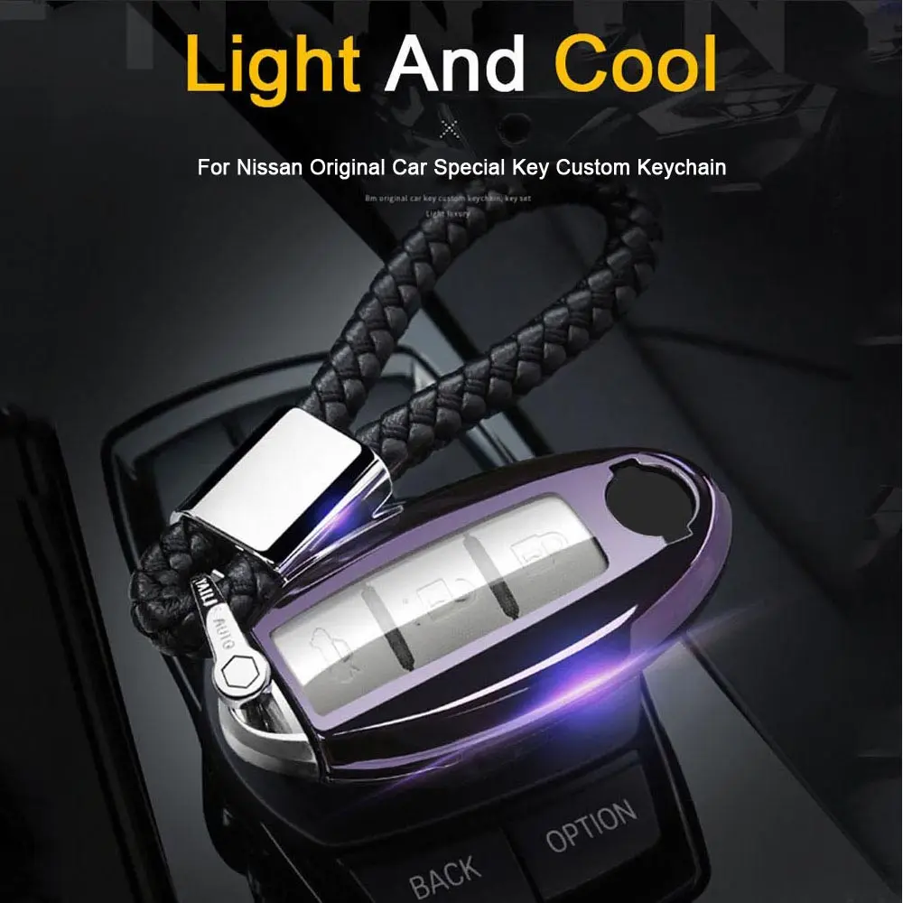 Супер качество ТПУ ключ чехол для Nissan Мурано МАРТА Geniss Tiida Livina Sylphy Sunny Almera 3/4 кнопки ключ дистанционного управления оболочки - Название цвета: Purple-Weaving