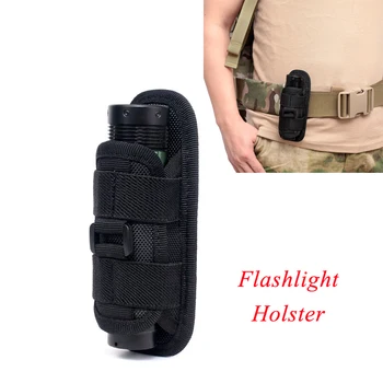 

Tactical Flashlight Holster 360 Degrees Rotatable Holster Case for Belt Torch Cover Hunting Lighting Accessory Survival Kits