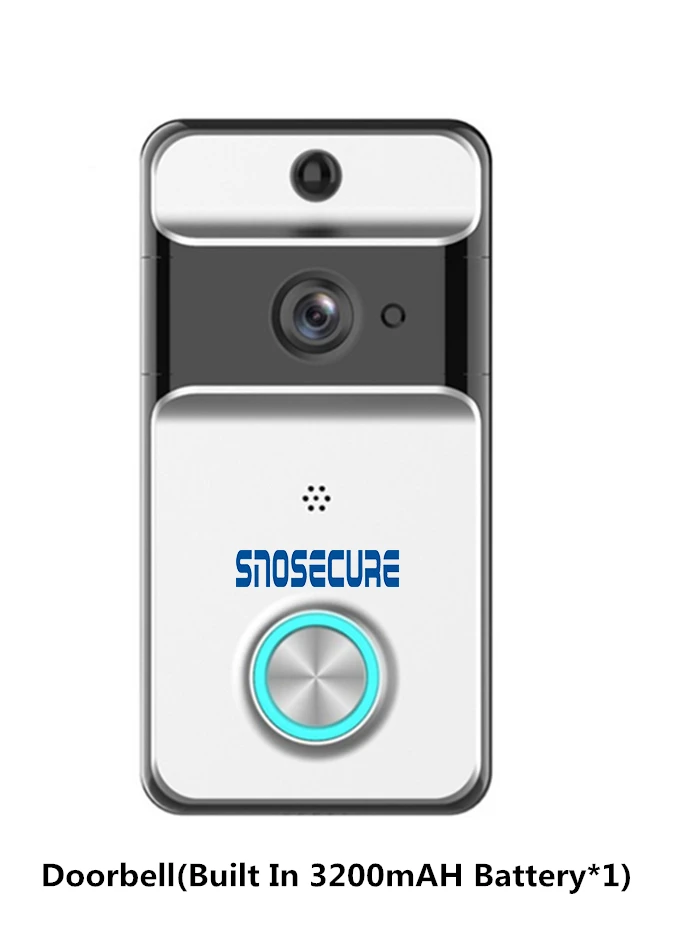 Standard SNOSECURE IP53 Водонепроницаемый умный WiFi дверной звонок видео звонок Wifi дверной звонок домофонная сигнализация для дома беспроводной видео дверной звонок - Цвет: Standard