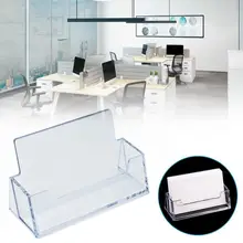 

1pc Clear Desk Shelf Box Storage Display Stand Acrylic Business Desktop Plastic Card Holder Transparent A7i7