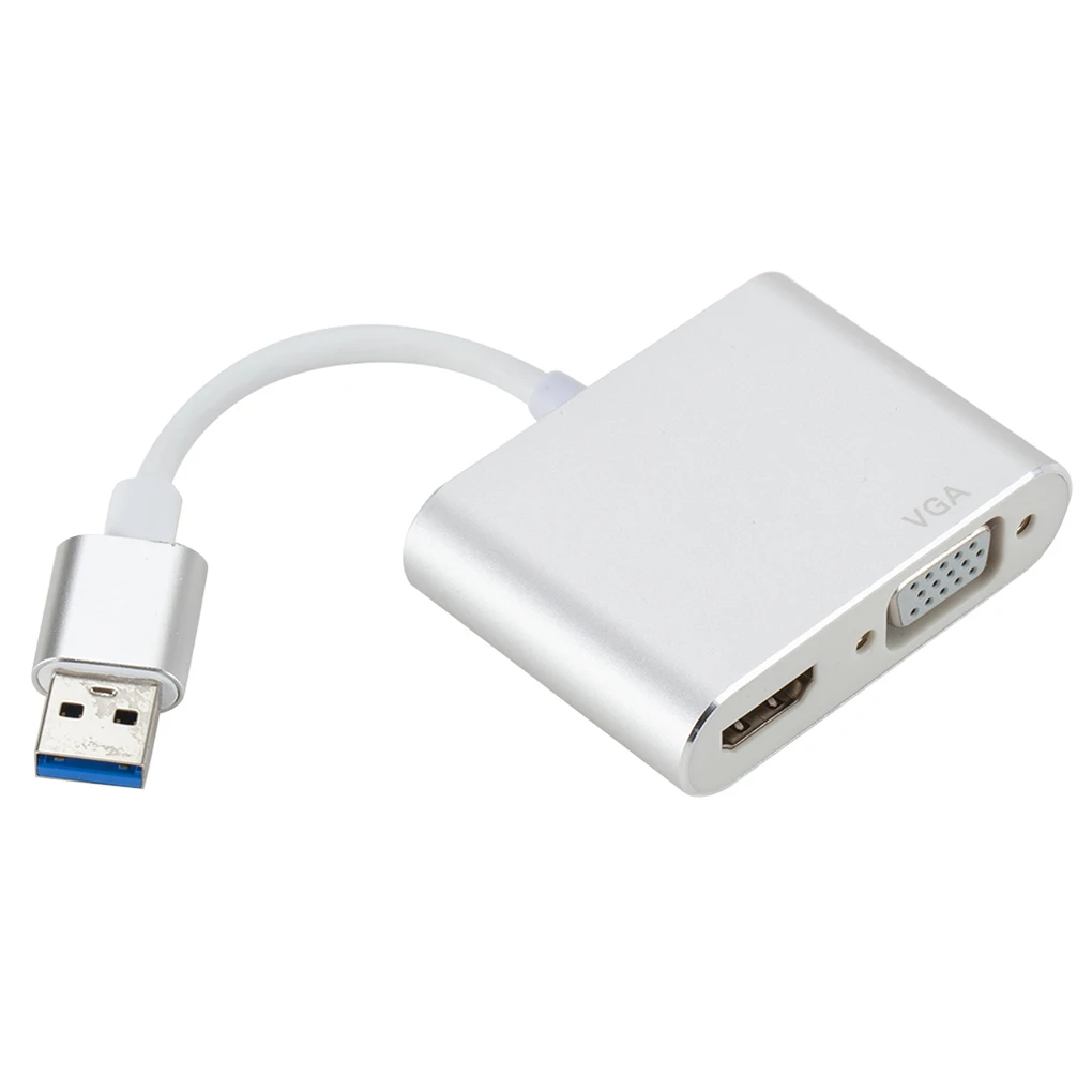 USB к HD сплиттер VGA адаптер для ПК ноутбука USB3.0 высокое Скорость Non-задержка 2-в-1 видео переходник