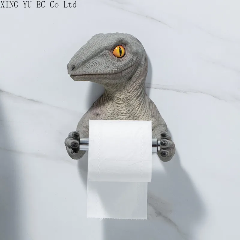 

Cartoon Dinosaur Storage Shelf Creative Bathroom Toilet Paper Holder Roll Paper Tube Wall-mounted Tissue Box Bathroom Decoration