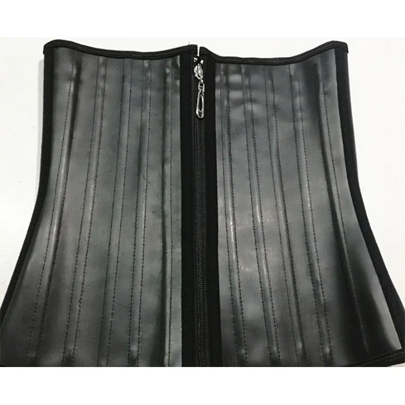 ZipUpLatexWaistTrainerShaperUnderbustBustierRubberWorkoutGym