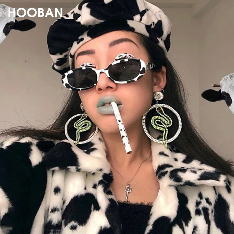 Солнцезащитные очки женские HOOBAN классические Овальные цвета коровы UV400 |
