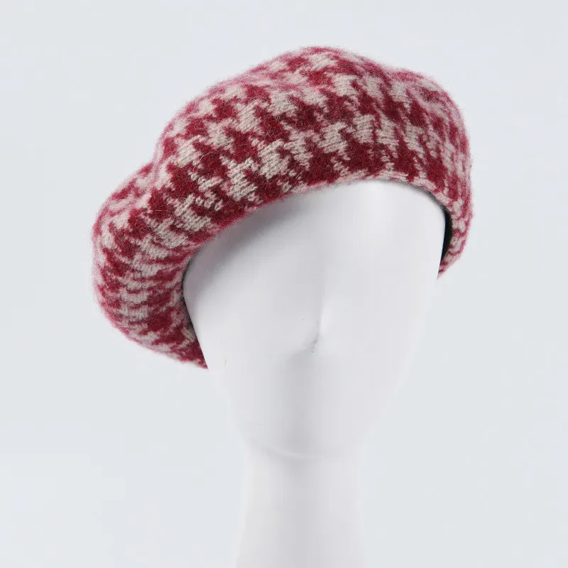 

100% Wool Women Beret Vogue Hat For Winter Female Knitted Cotton Wool Hats Cap Autumn 2019 Brand New Women's Hats Caps