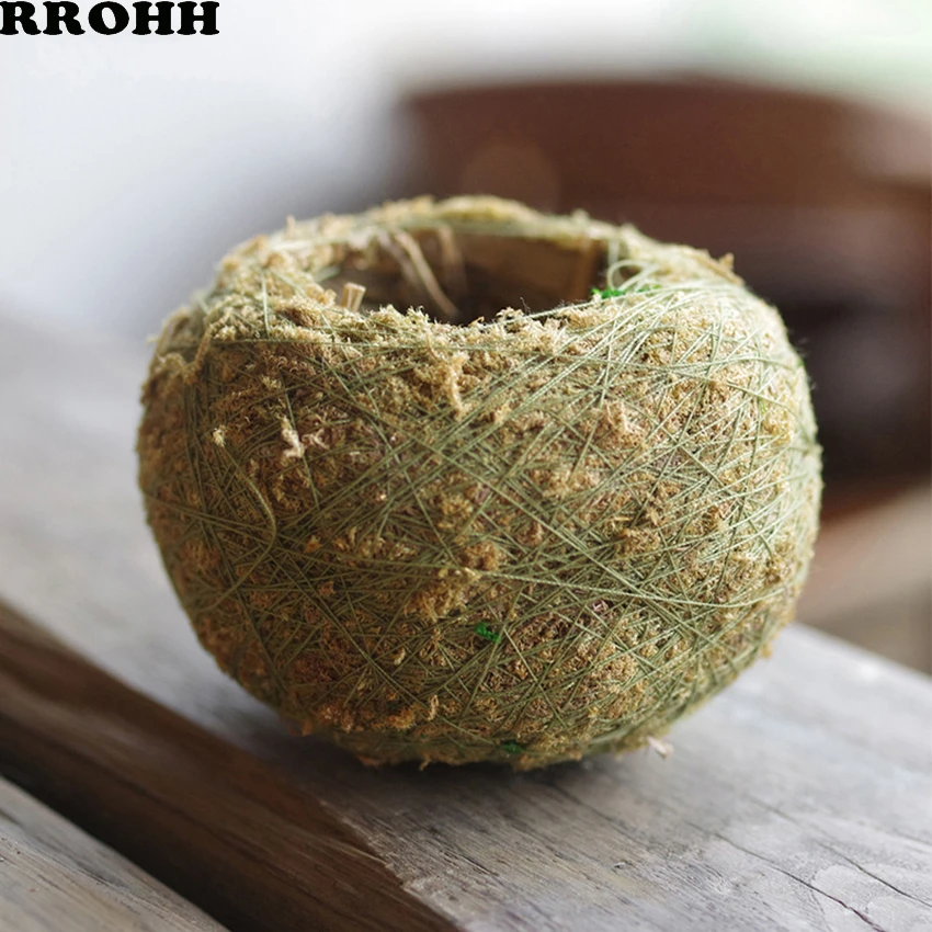 Eco-friendly Moss Bonsai Personalized Small Flower Pot Bird Nest Plant Home Garden Table Decoration Plantpot | Дом и сад