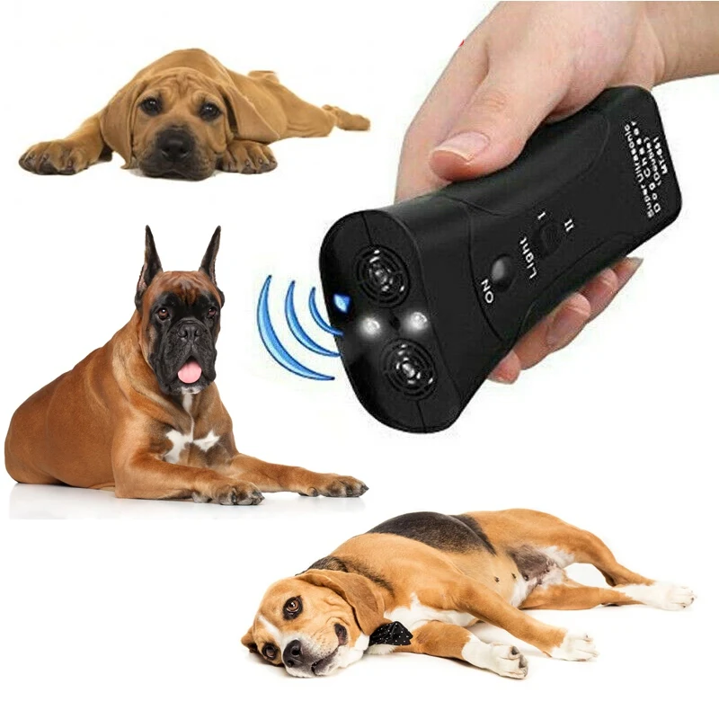 3 in 1 Pet Dog Repeller Anti Barking Stop Bark Training Device Trainer LED Ultrasonic Anti Barking Ultrasonic Without Battery A