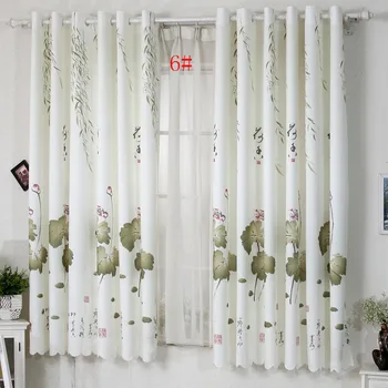 

Idyllic Style Curtains Suitable for Living Room Bedroom for Balcony Bay Window Semi-shading Short Curtains Printing Curtains