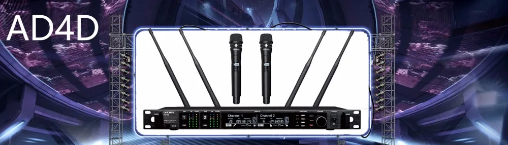 Leicozic AD4D цифровой беспроводной микрофон профессиональный двухканальный цифровой приемник 645-695 МГц истинное разнообразие сцены Mircrofone