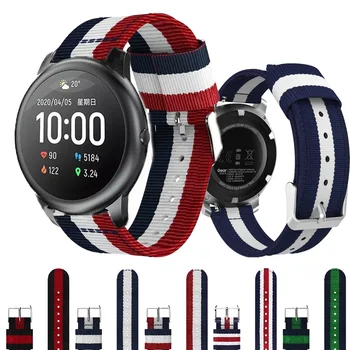 

Striped Nylon Strap Watchband for Xiaomi Huami Amazfit 2 2S/GTR 47mm/haylou solar ls05 Bracelet EasyFit Wristband Accessories