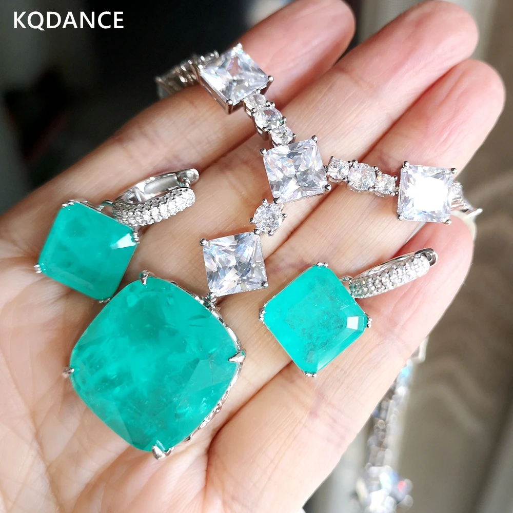 KQDANCE изумрудная огранка лабораторный турмалин Париба Муассанит бриллиантовое