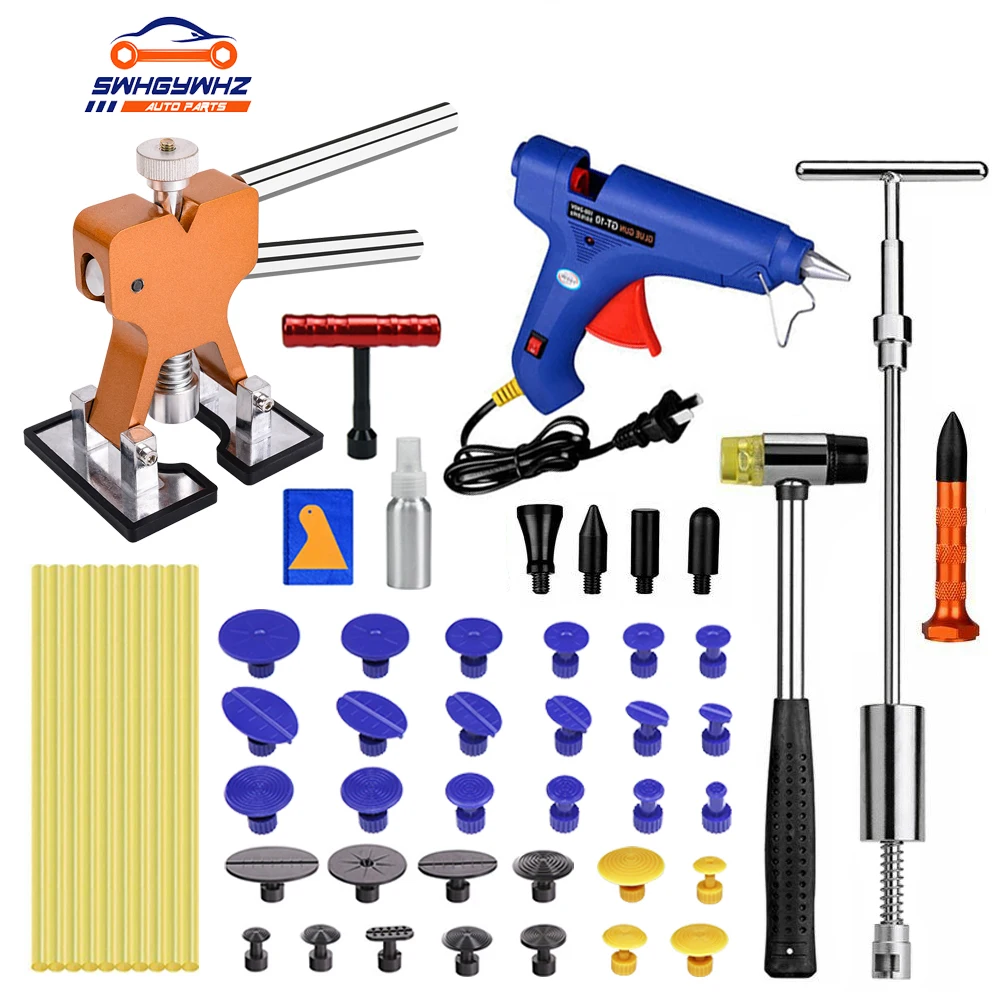 

Household Tool Set Paintless Dent Repair Puller Lifter Glue Gun Line Board Car Removal Kit