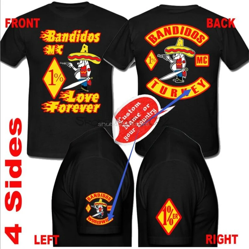Bandidos MC love forever Футболка хлопок мужская футболка мужская черная футболка Летняя брендовая teeshirt sbz5400