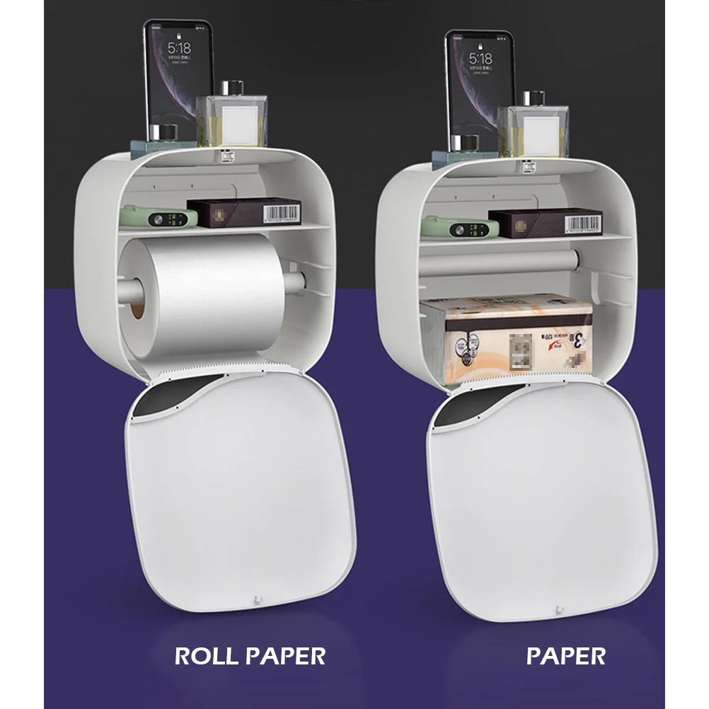 1 комплект двухслойный настенный держатель для туалетной бумаги двойной бумажный ящик настенный бумажный полка для хранения, коробка диспенсер для унитаза