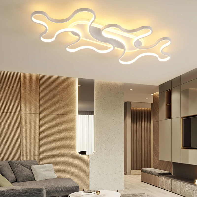 Creative Modern led Chandelier for living room bedroom study room White/Black Color Creative Modern Ceiling Chandelier 90-260V