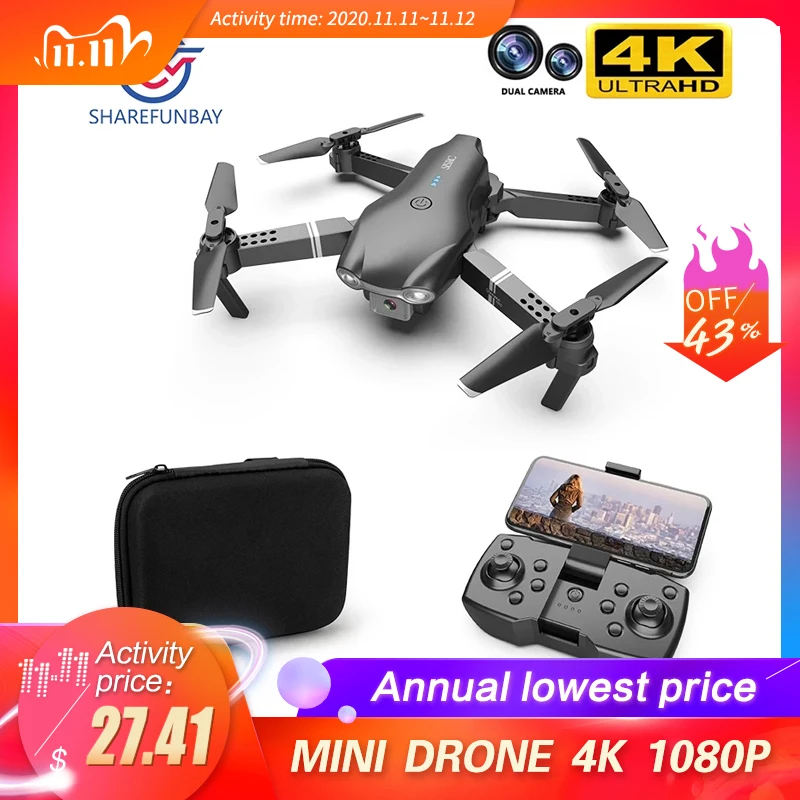 New S603 Mini drone 4K HD dual lens Mini drone WiFi 1080p real time transmission FPV drone follow me foldable RC quadrotor toy
