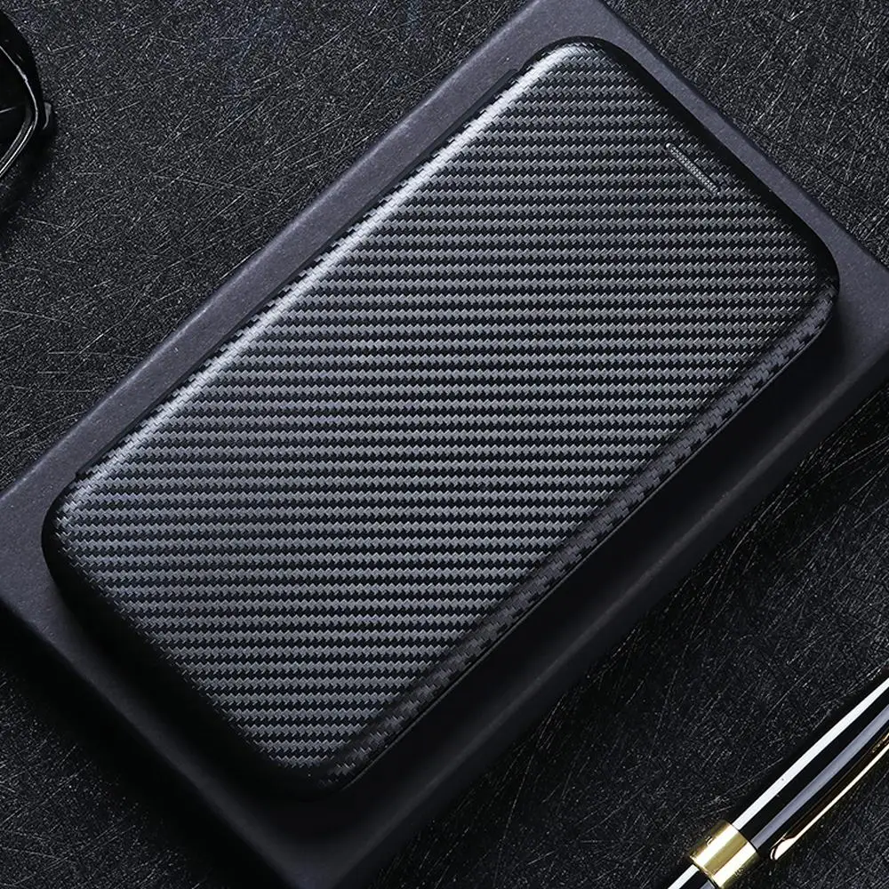 

Carbon Fiber Flip Magnetic Leather Case For Oukitel WP5 C31 C21 C25 C22 C23 C21 Pro C19 Card Holder For C18 C17 Pro Cover