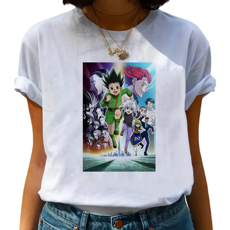 Men Women T-shirt Tops Kawaii Hunter X Hunter T-shirt Killua Zoldyck T-shirt Crewneck Fitted Soft Anime Manga Tshirt Clothes