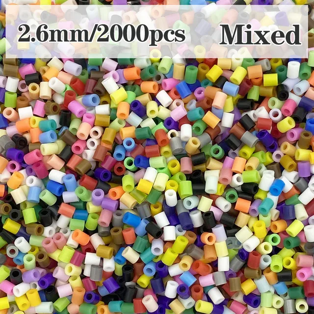2.6mm/2000pcs/bag Hama Beads PUPUKOU Perler DIY Kids Iron Beads Fuse Handmade Gift Children Toy mixed