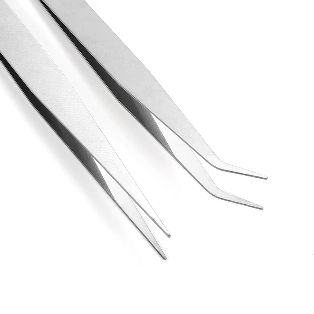 

2pcs/lot Excellent Quality Anti-static Bend Straight Tweezer Stainless Steel for Beads Jewelry Sewing Accessories Tools Supplies