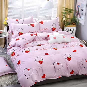 

Dreamort Pastoral Cartoon Simple style 3or4Pcs Bedding Set Twin Full Queen King size Bed sheet+Duvet cover+Pillowcase