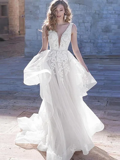 ivory color Lorie свадебное платье трапециевидной формы элегантное светло-розовое платье невесты Бохо с жемчугом на заказ свадебное платье плюс размер - Цвет: ivory color