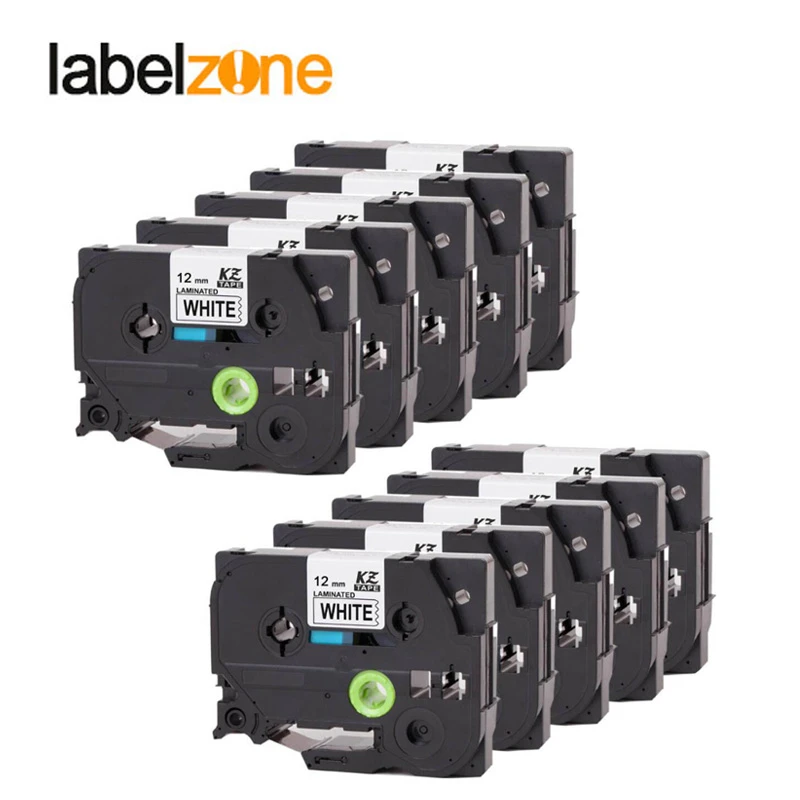 10 pcs Compatible for brother label tape Tze-231 Tze231 tze 231 P-touch  label printer Ribbon label maker 12mm*8m Black on white