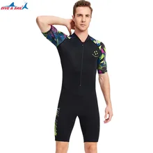 

1.5MM Neoprene Water Sport Wetsuit Men Short Sleeve Scuba Sun Protection Snorkeling Diving Suit Underwater Spearfishing SwimWear