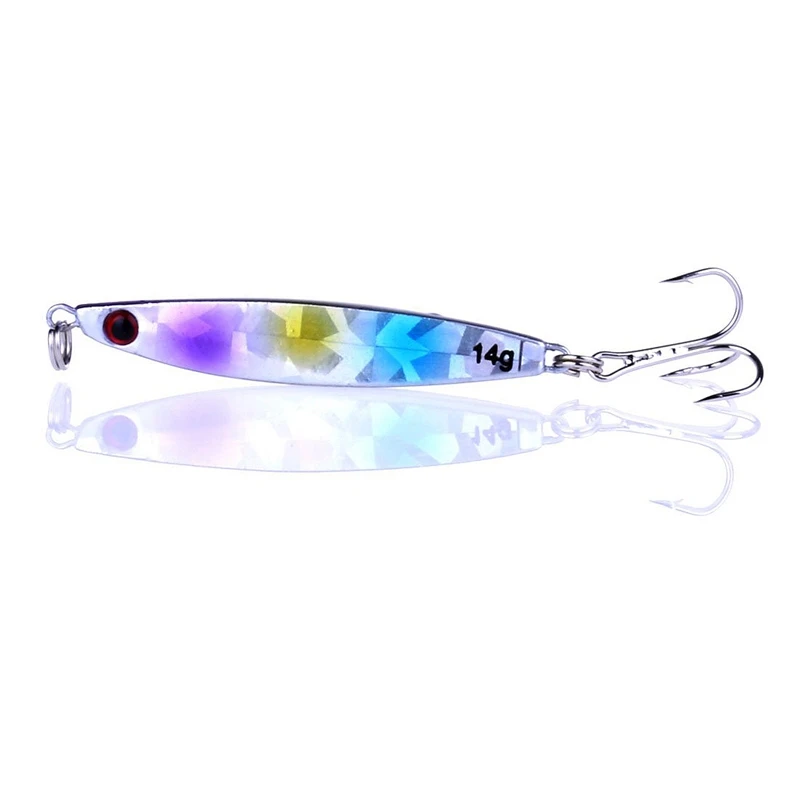 NEW-7Pcs Sinking Lead Fishing Lures Set Metal Jigs Hook Fishing Tackle Equipment Hook 6Cm 14 Gram
