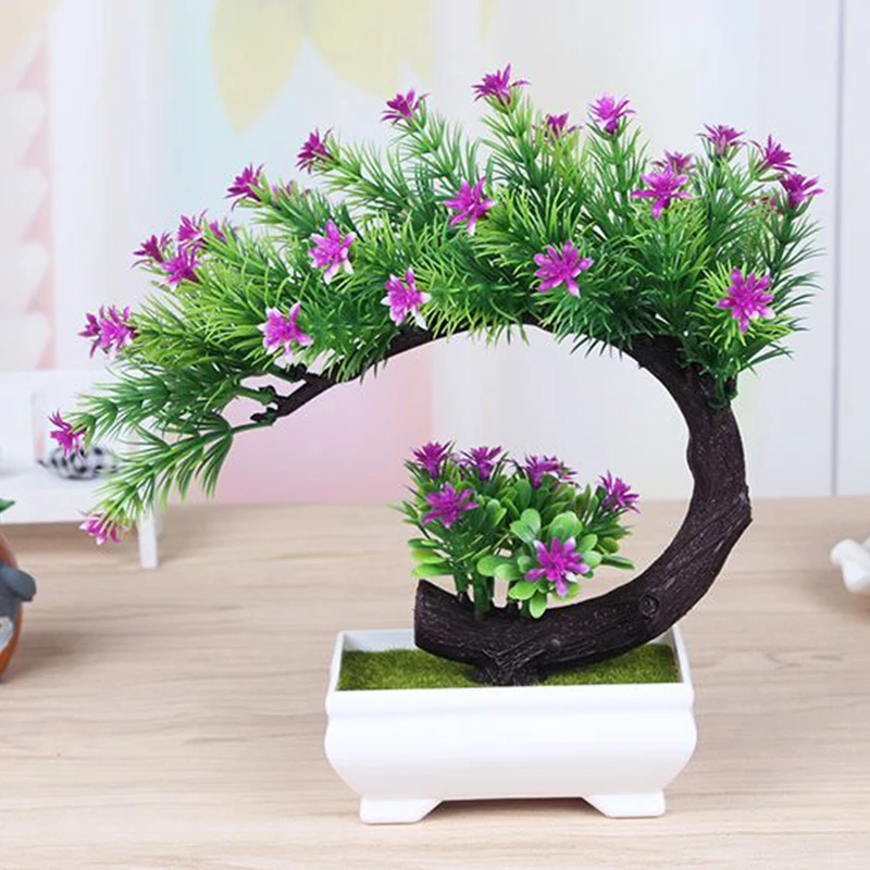 

Artificial Plants Bonsai Tree Welcoming Fake Green Plant Simulation Pine Tree