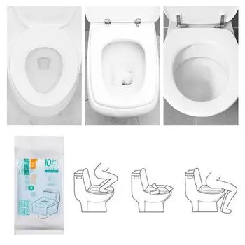 

10pcs / 50pcs Household Easy-to-use Disposable Toilet Seat Cushion Paper Travel Biodegradable Hygiene