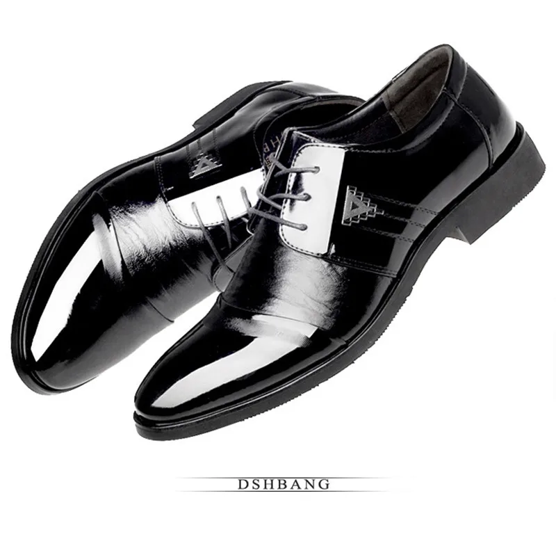 Классические деловые мужские модельные туфли; модные элегантные свадебные туфли; мужские офисные туфли-оксфорды без застежки; Цвет Черный; большие размеры