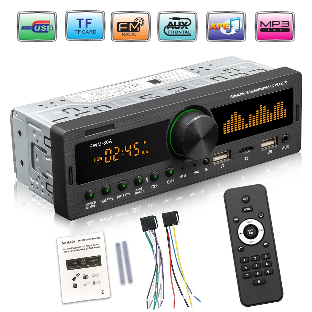 Vodool 1 Dinカーラジオデュアルスクリーンbluetoothマルチメディアmp3プレーヤーaux Usb Fmステレオオーディオプレーヤー車電気オーディオのコピー Car Radios Aliexpress