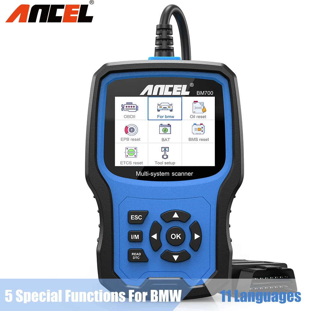 Автомобильный сканер ANCEL BM700 с полной системой OBD2 считыватель кодов масляная