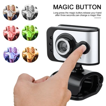 

HD 480P Webcam PC Computer Camera for Skype Live Class Conference with Built-in Microphone USB Video Camera Widescreen Video