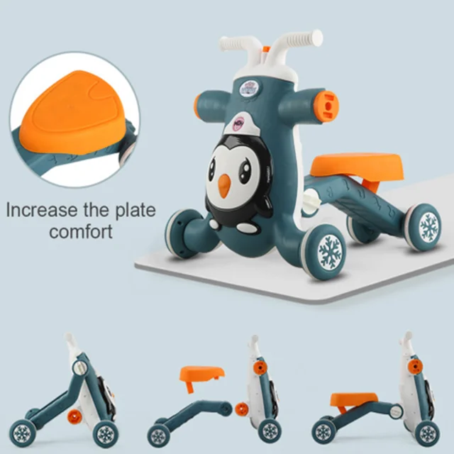 Baby Walker Kids Ride-On Toy Infant Three In One Multi Function Walker Trolley Scooter Baby Scooter Tricycle Car For Children 5