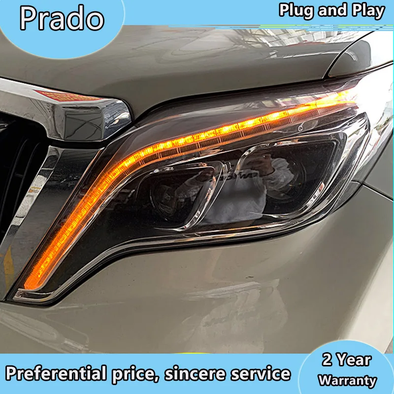 Автомобильный Стайлинг для Toyota- Prado светодиодный налобный фонарь светодиодный DRL Hid головной фонарь Ангел глаз биксенон двойной луч фары аксессуары
