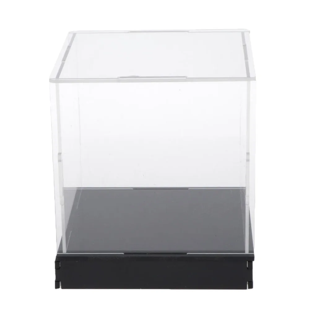 Display Case Clear Acrylic Showcase Dustproof Protective Box Cube with Base for Action Figure, Car Automovile Model