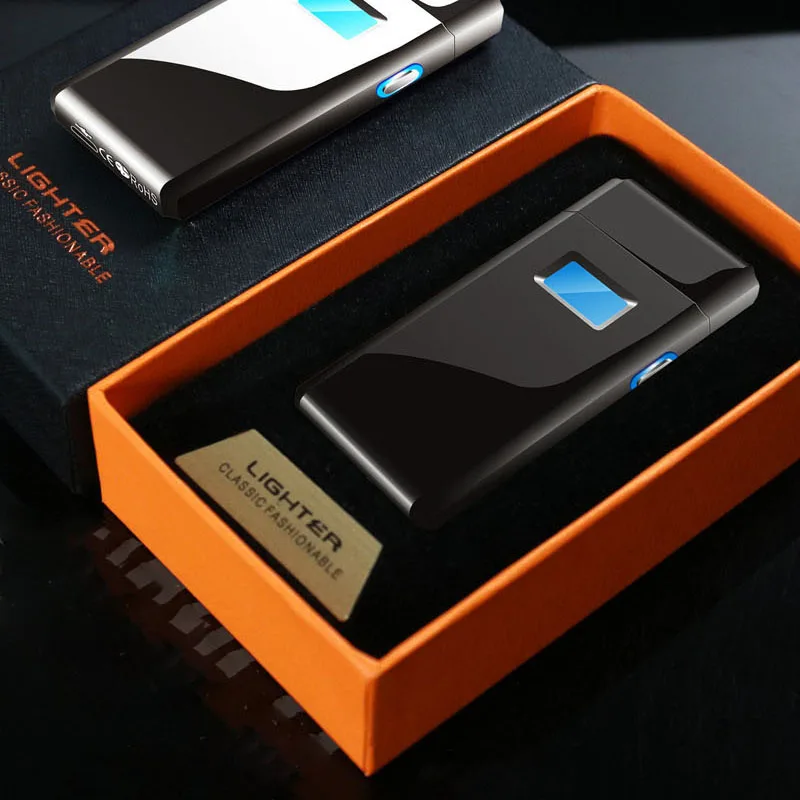 Двойная дуговая зажигалка, дисплей питания, персонализированная usb зарядка, зажигалка, трубка, воспламенитель, ЖК-дисплей, кнопка Зажигания, зажигалка